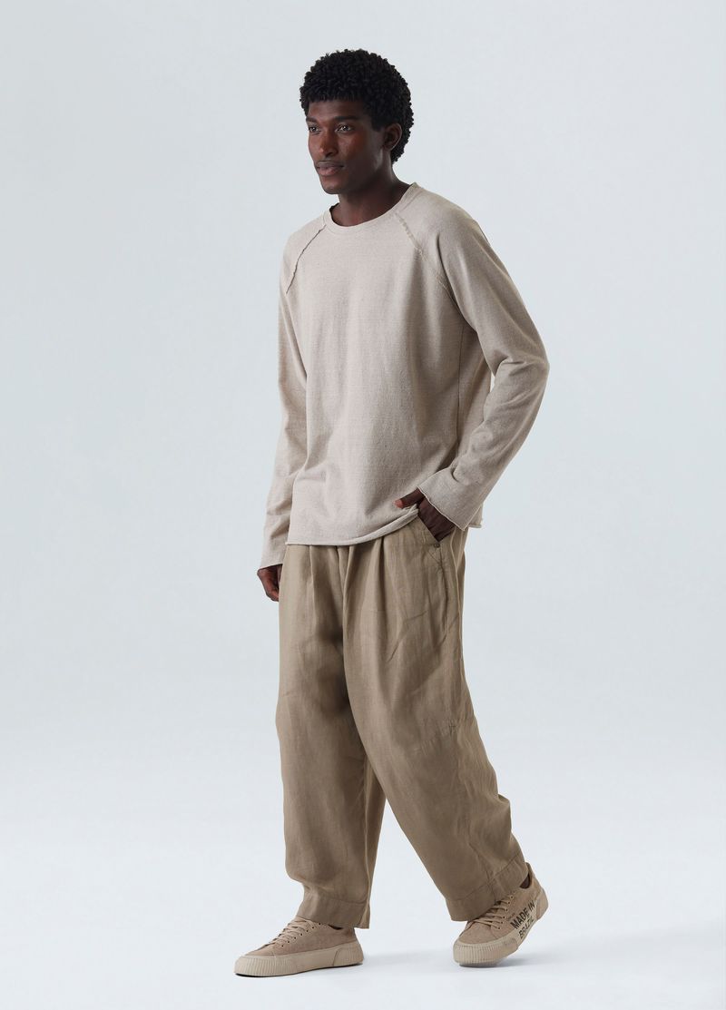 CALCA OM LINEN PLEATS