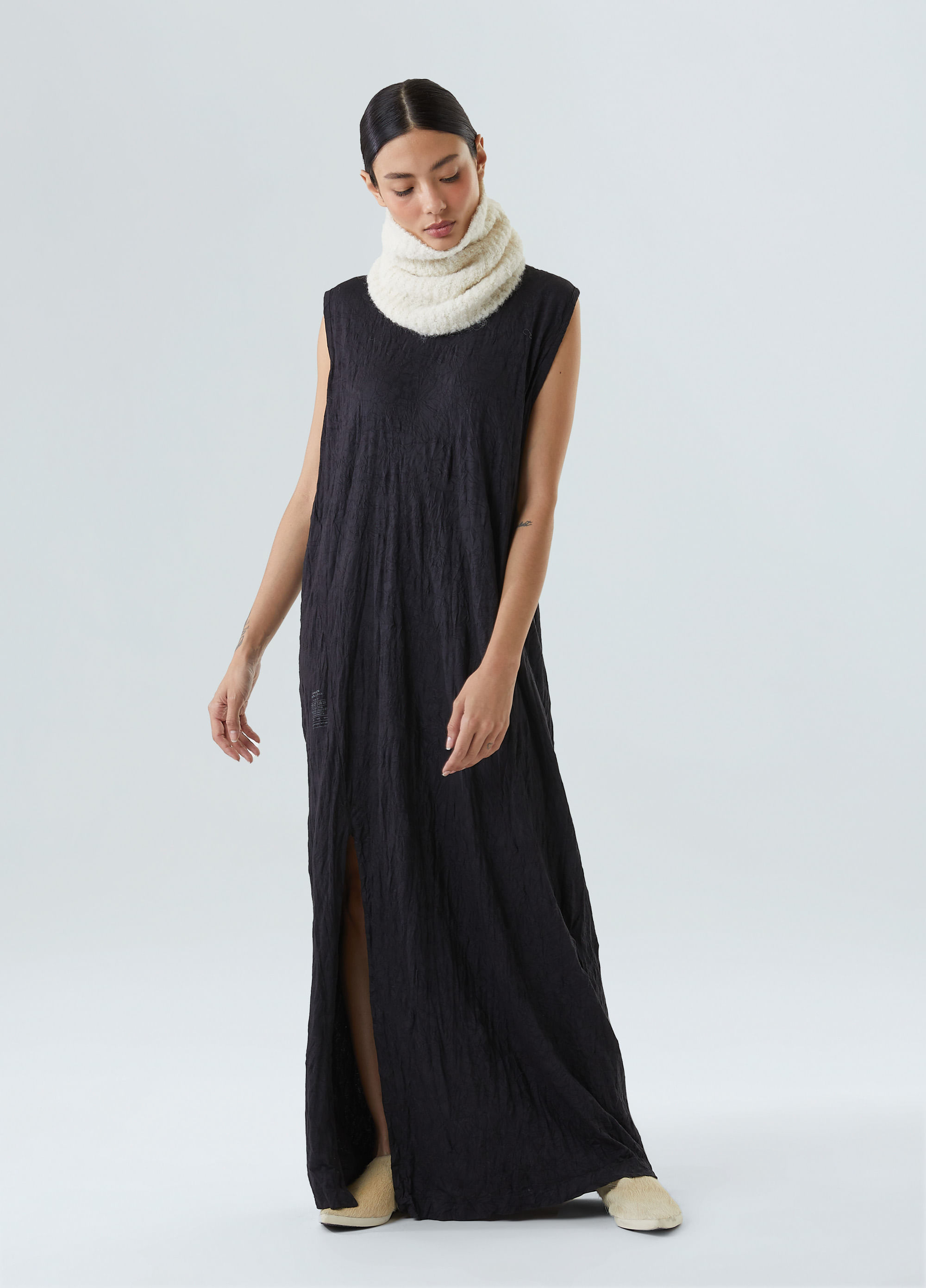 Sleeveless wrinkle dress