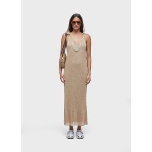 Cork knit hooded dress