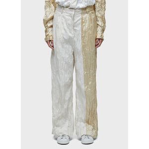 Wrinkled satin + tricoline pants