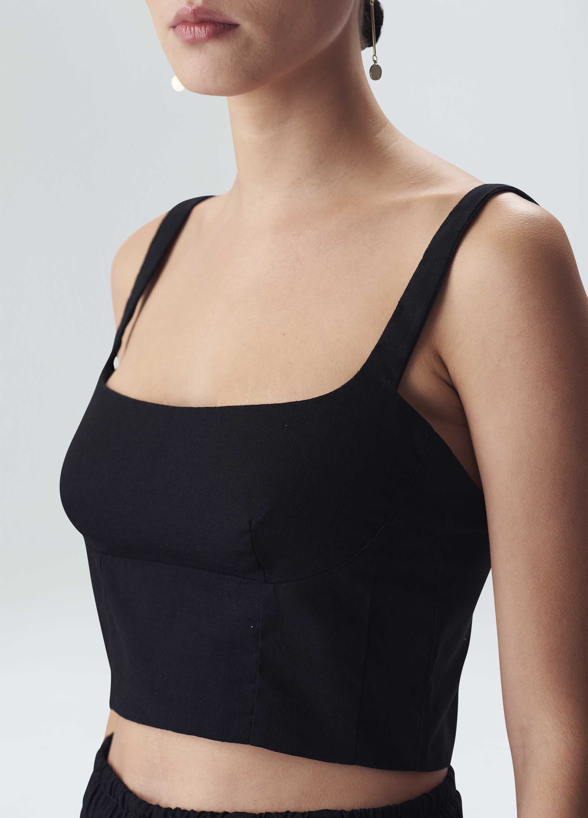 Black cropped top