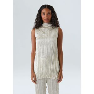 Wrinkled satin double face blouse