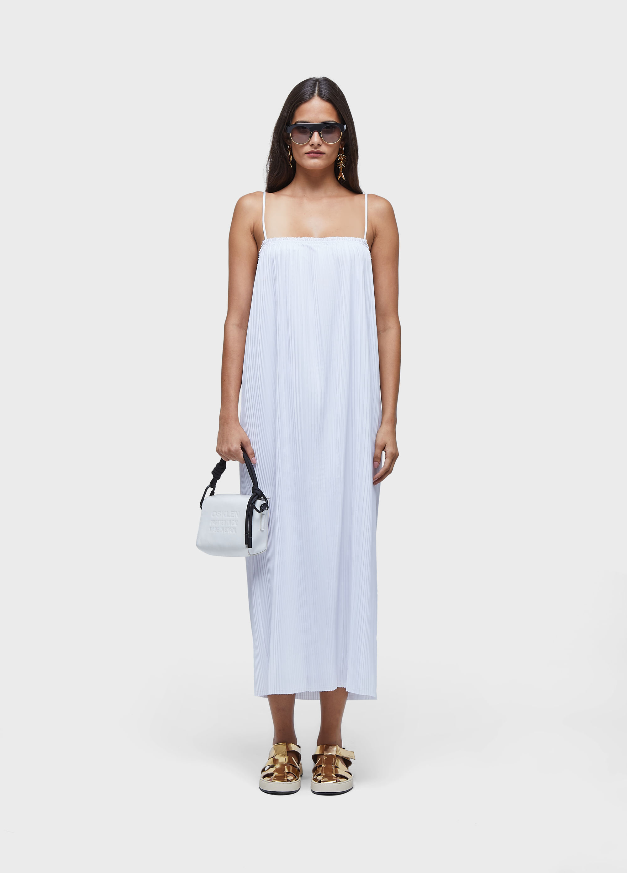 VESTIDO ALCAS PLISSADO