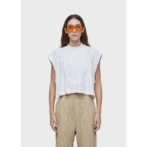 Wrinkle duo cropped blouse