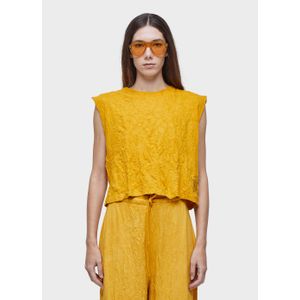 Color wrinkle sleeveless fem