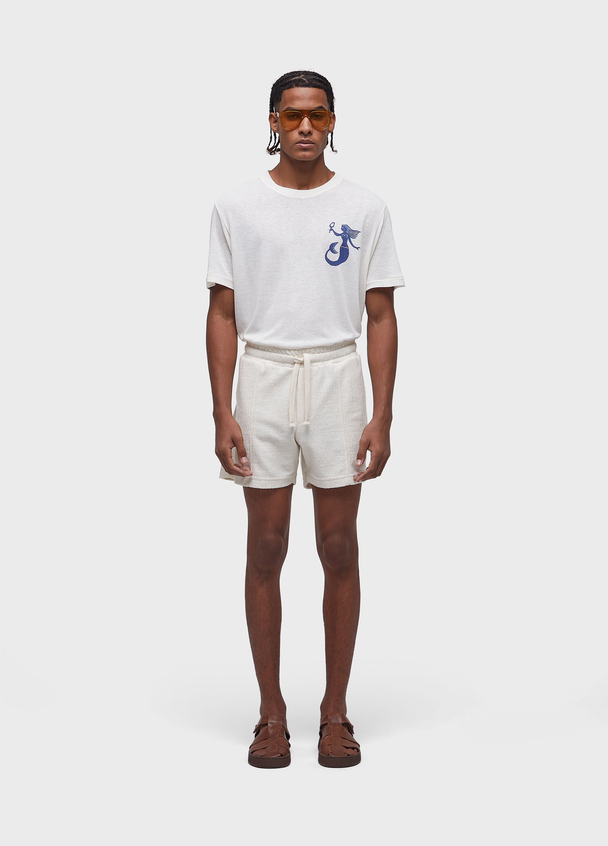 Rustic texture bermuda shorts