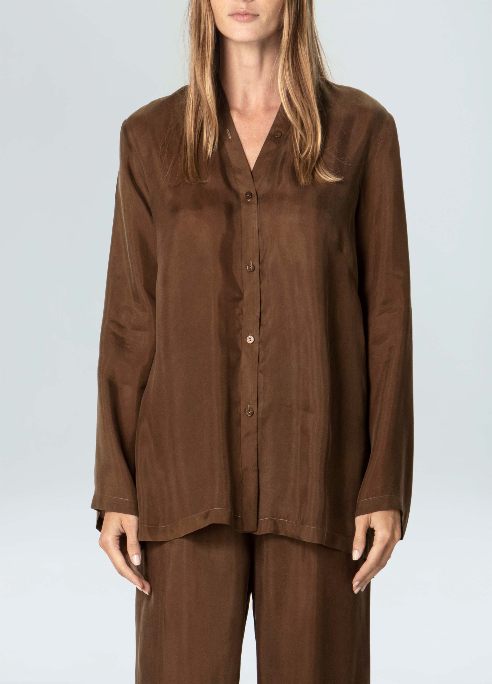 Womens long-sleeved paclet cupro shirt