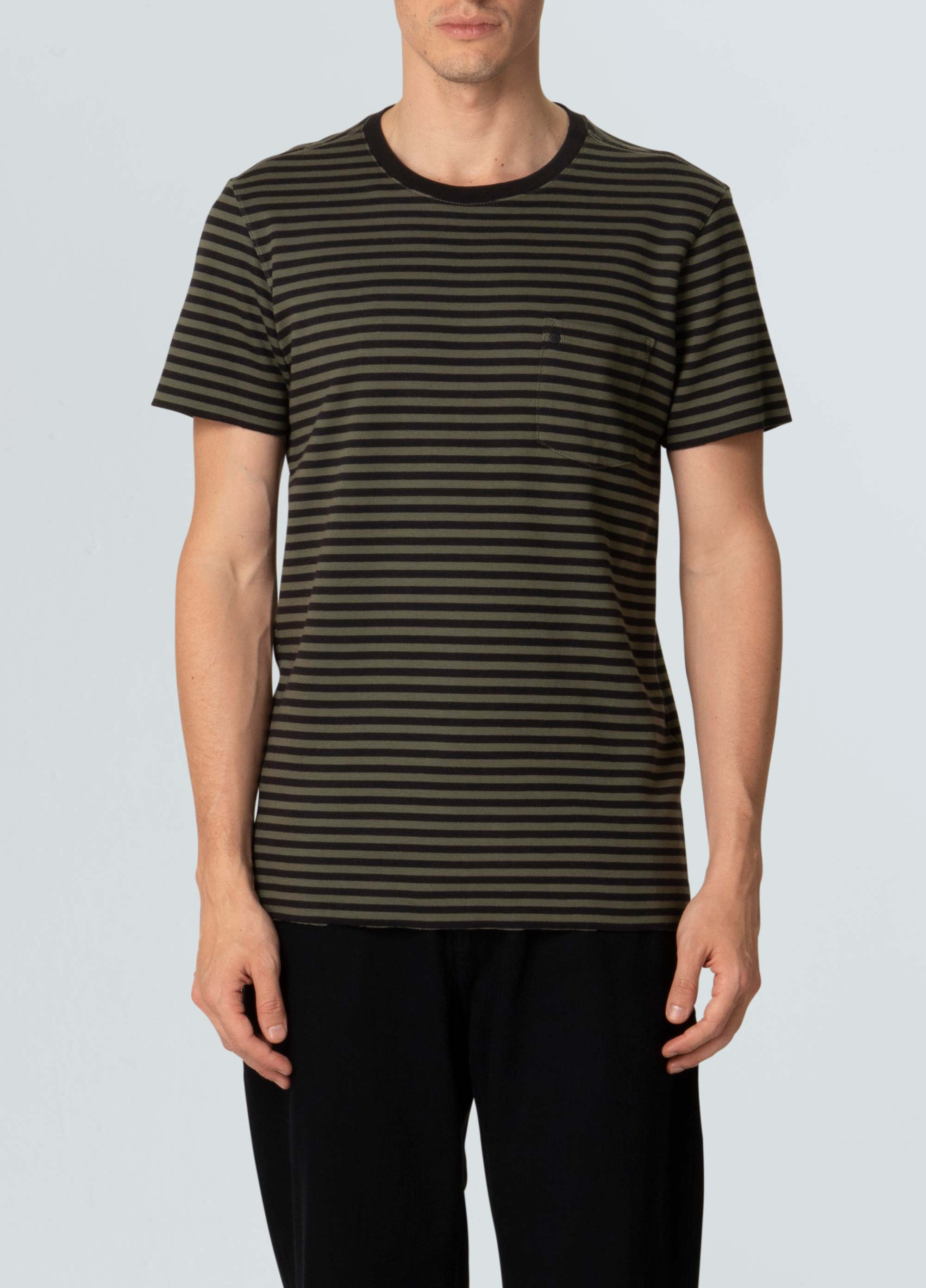 Reversible pocket stripes rose t-shirt