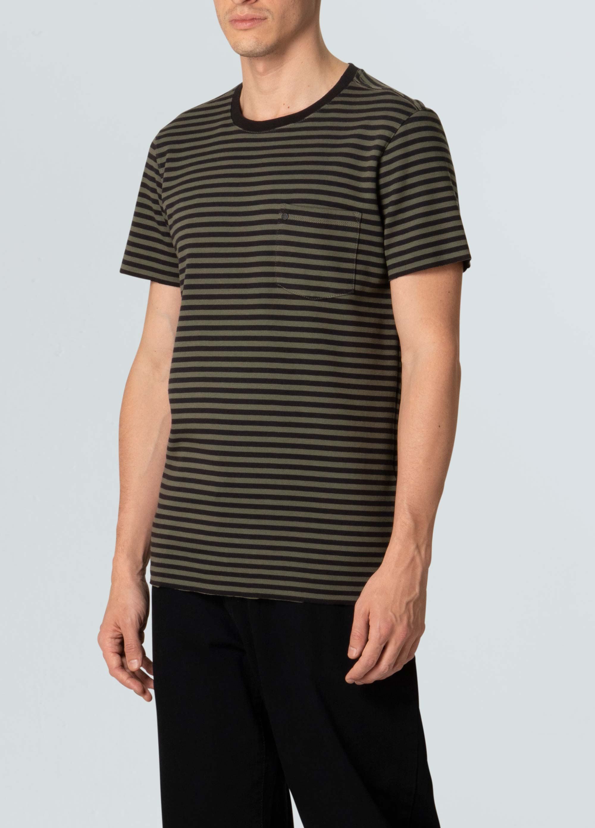 Reversible pocket stripes rose t-shirt