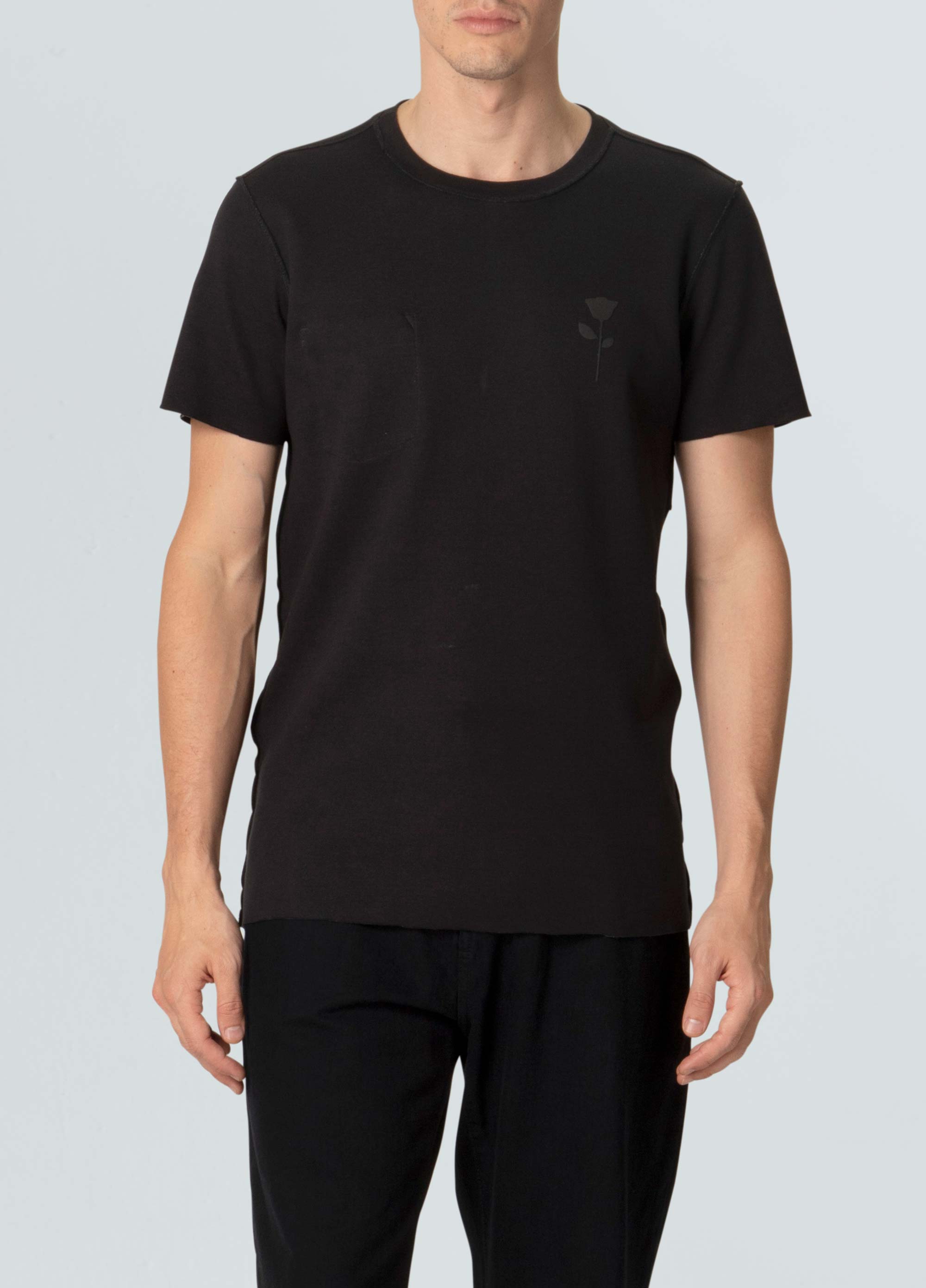Reversible pocket stripes rose t-shirt