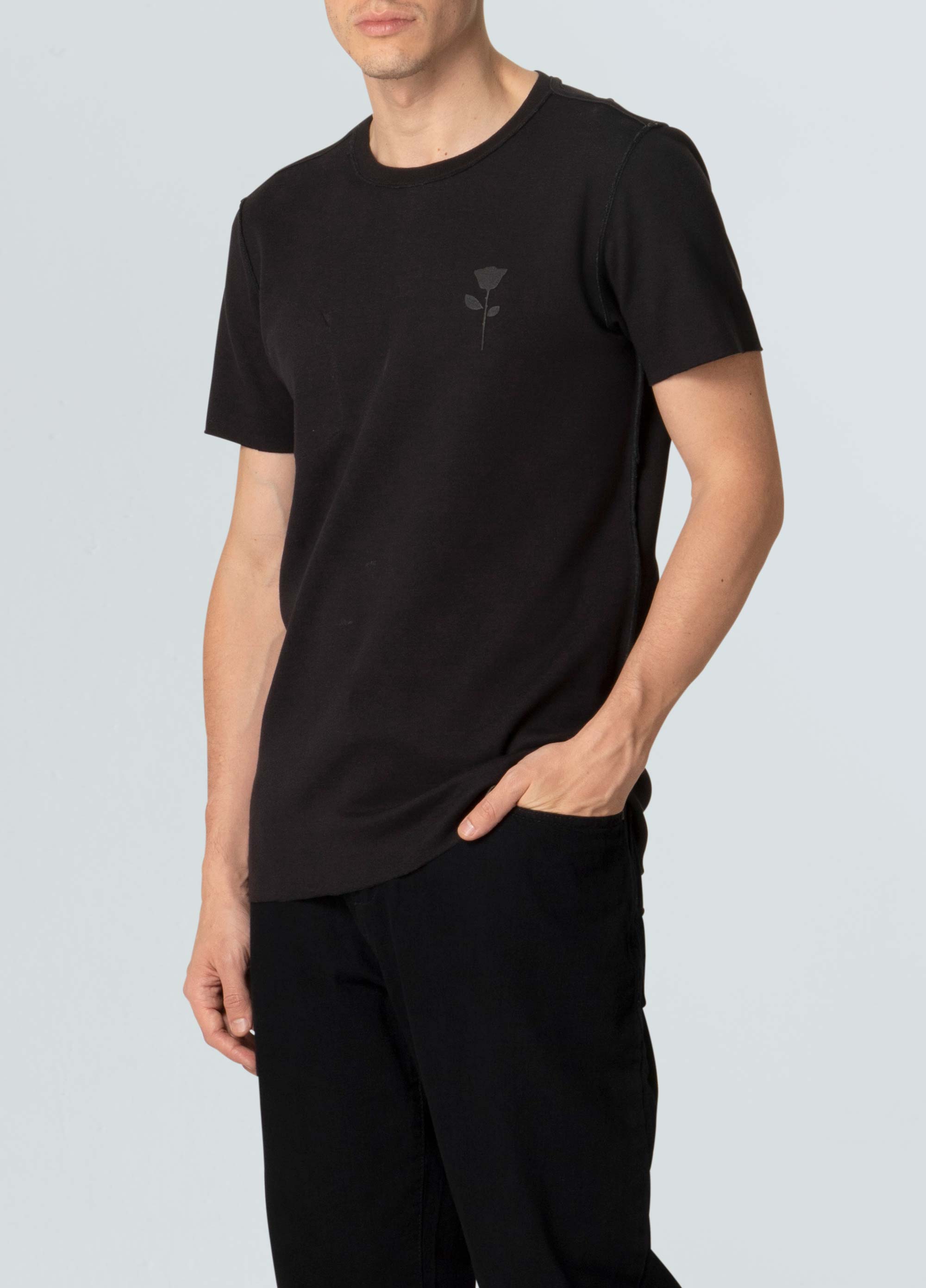Reversible pocket stripes rose t-shirt