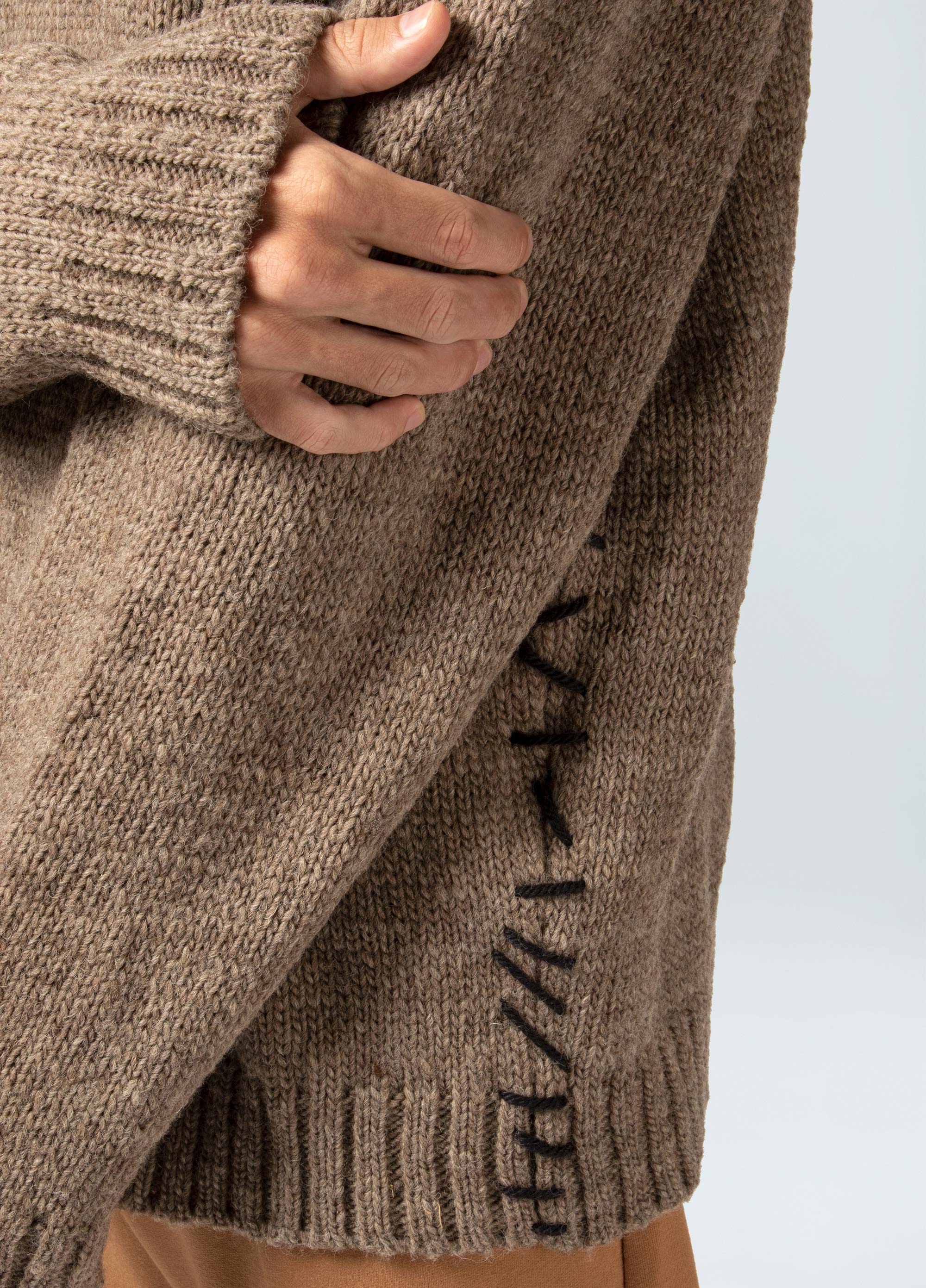 Mens handmade backstitched sweater