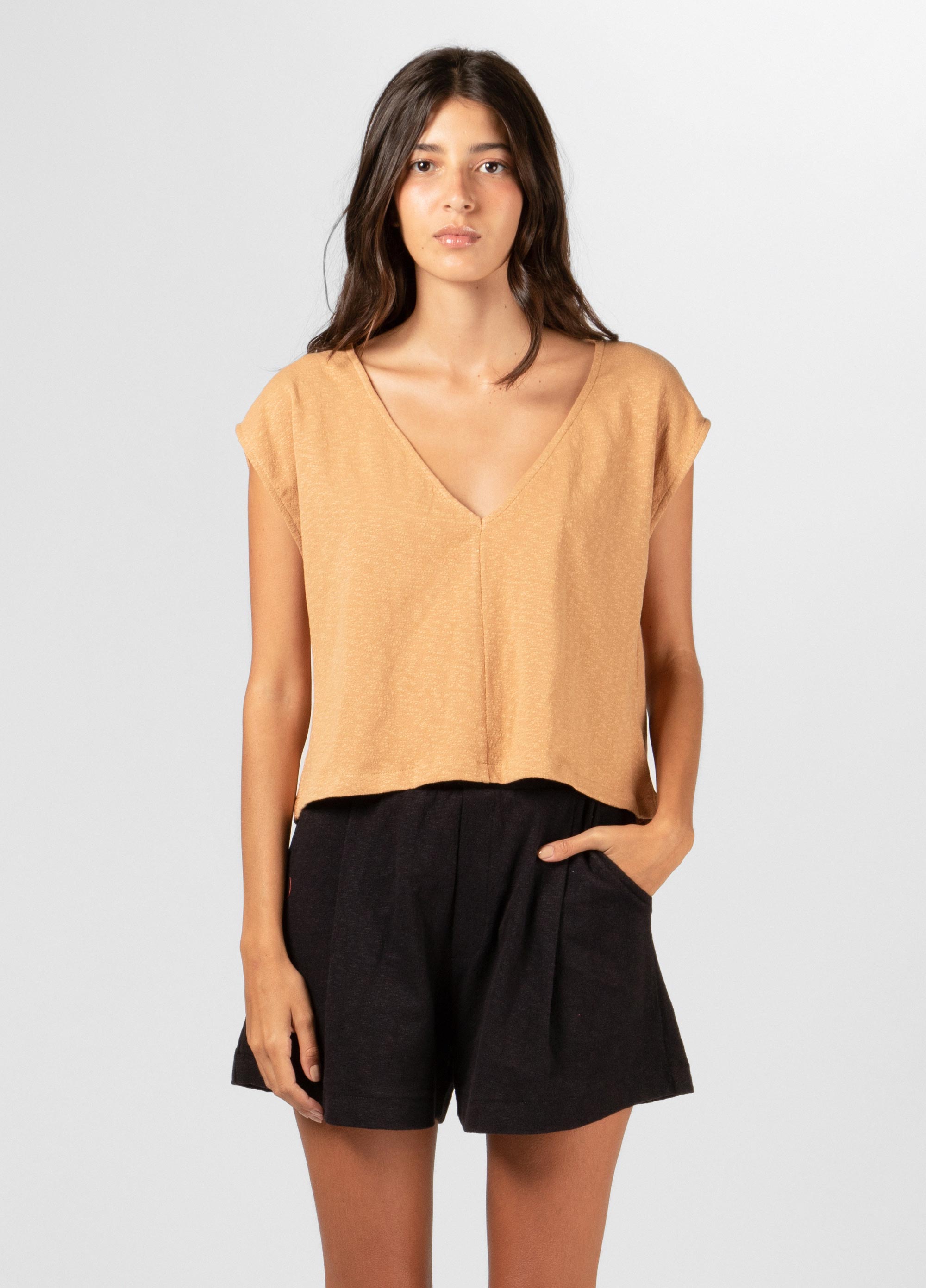 Womens over heart sleeveless blouse