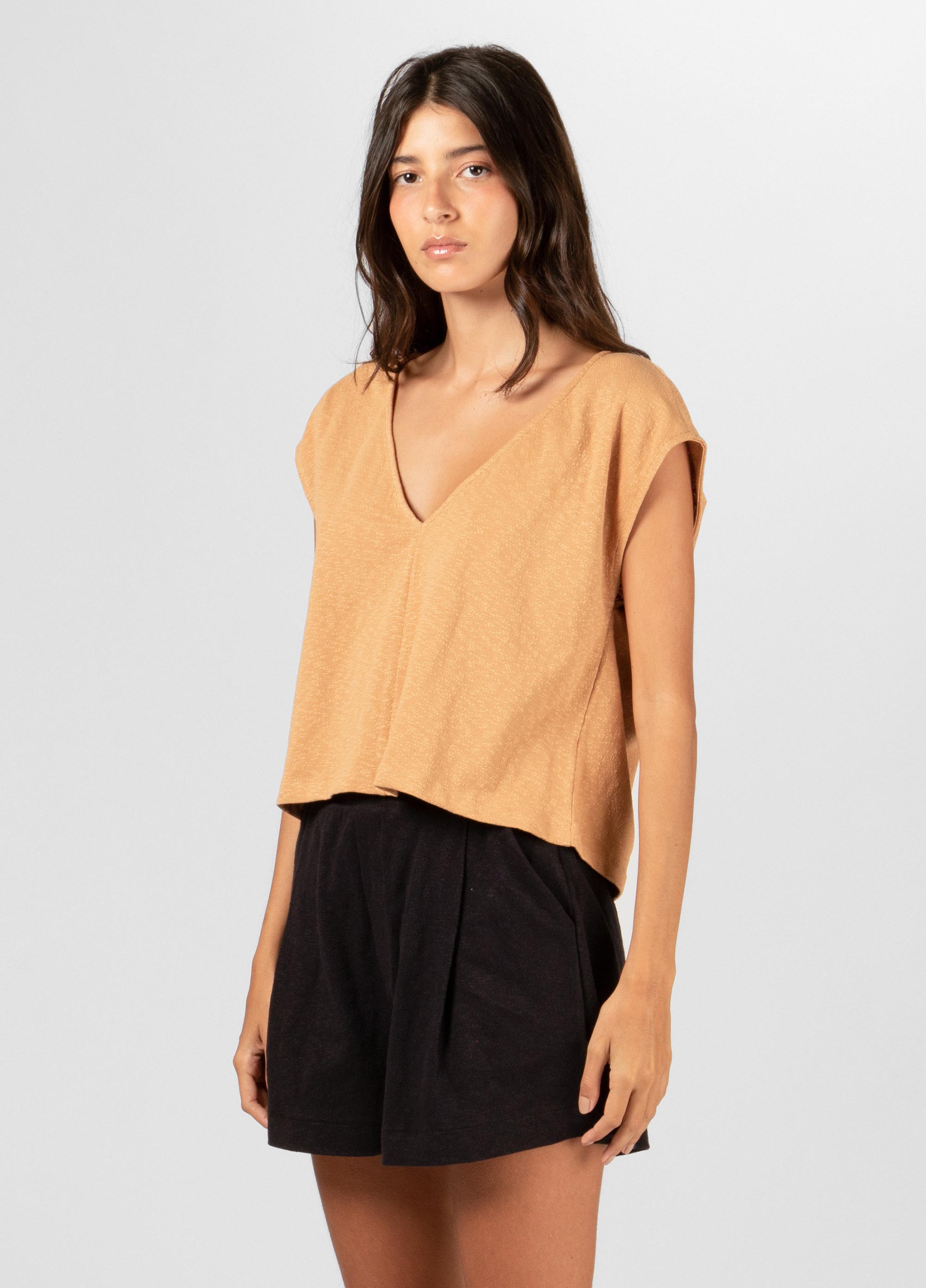 Womens over heart sleeveless blouse