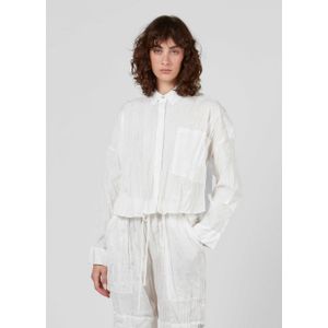 Wrinkled tricoline cropped shirt