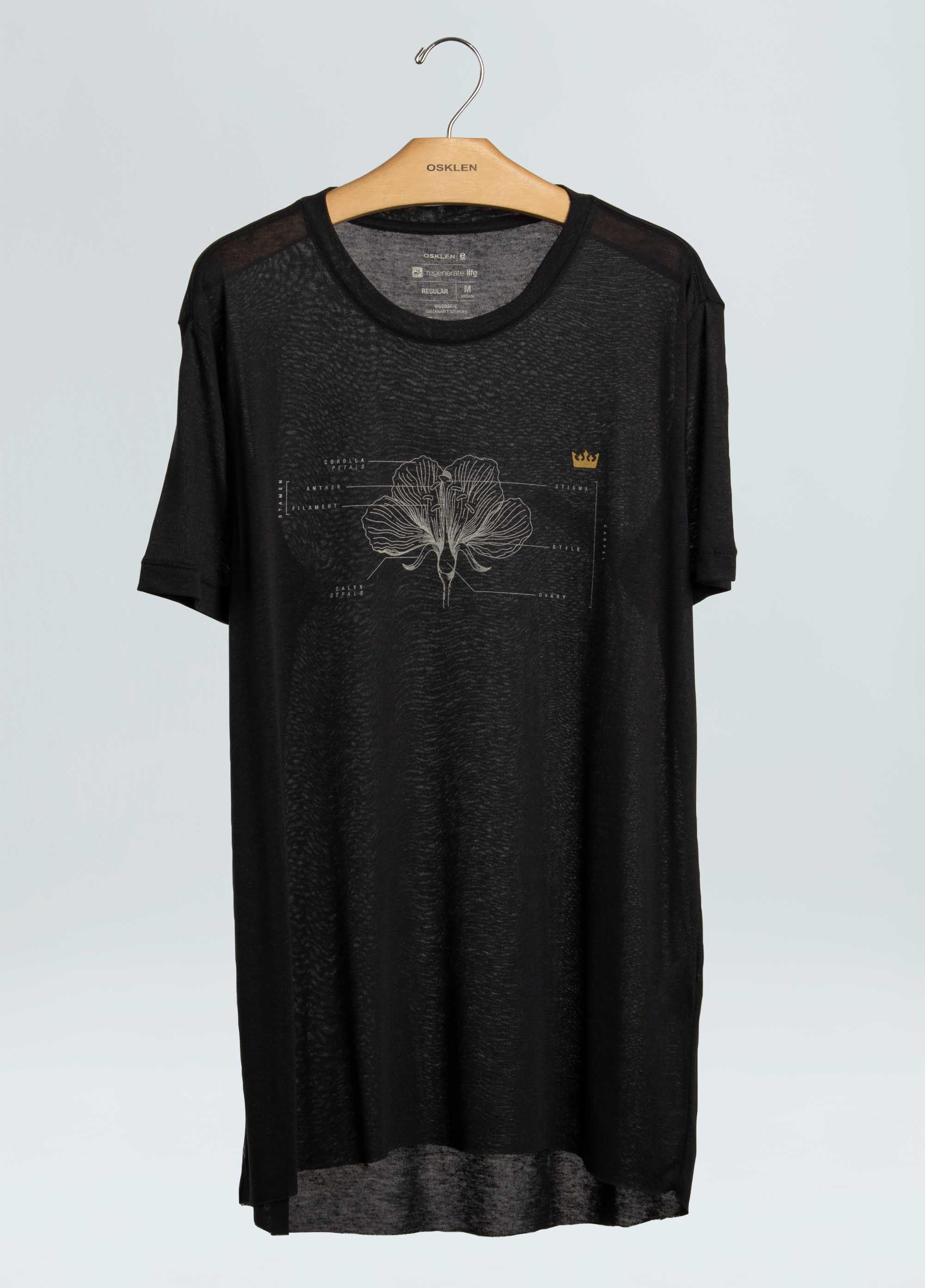 Osklen men flower parts light linen t-shirt