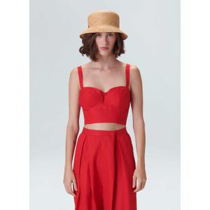 Corseted sleeveless top