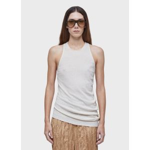 Irregular light ribbed tank top