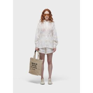 Embroidered canvas shorts
