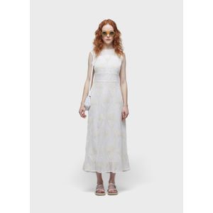 Sun flower embroidered canvas dress