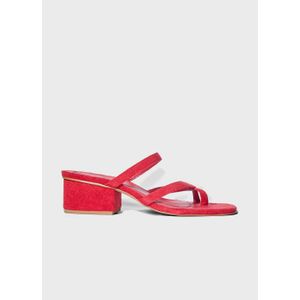 Terry cloth heeled sandals