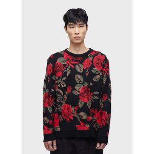 Vintage rose jacquard knit sweater