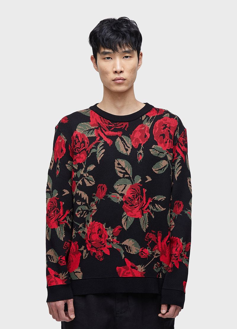 SWEATER TRICOT JACQUARD VINTAGE ROSE