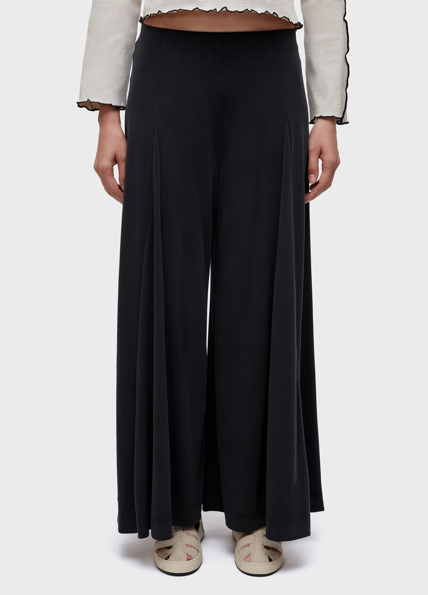 Womens washed touch wide skirt