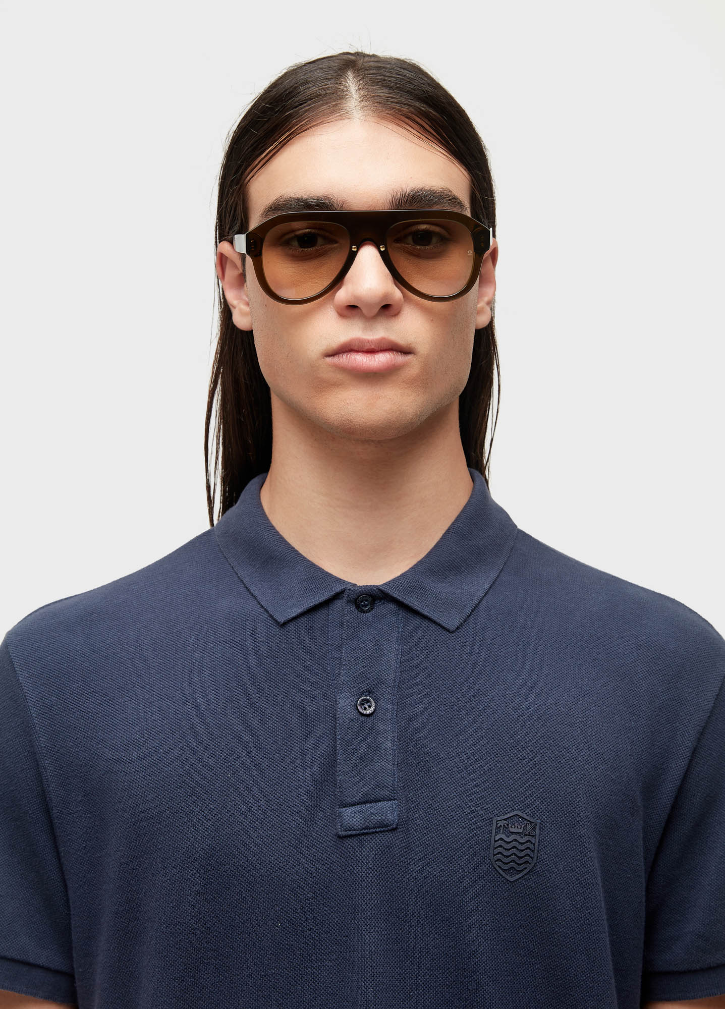 Men's embossed color coat of arms polo shirt (ss)