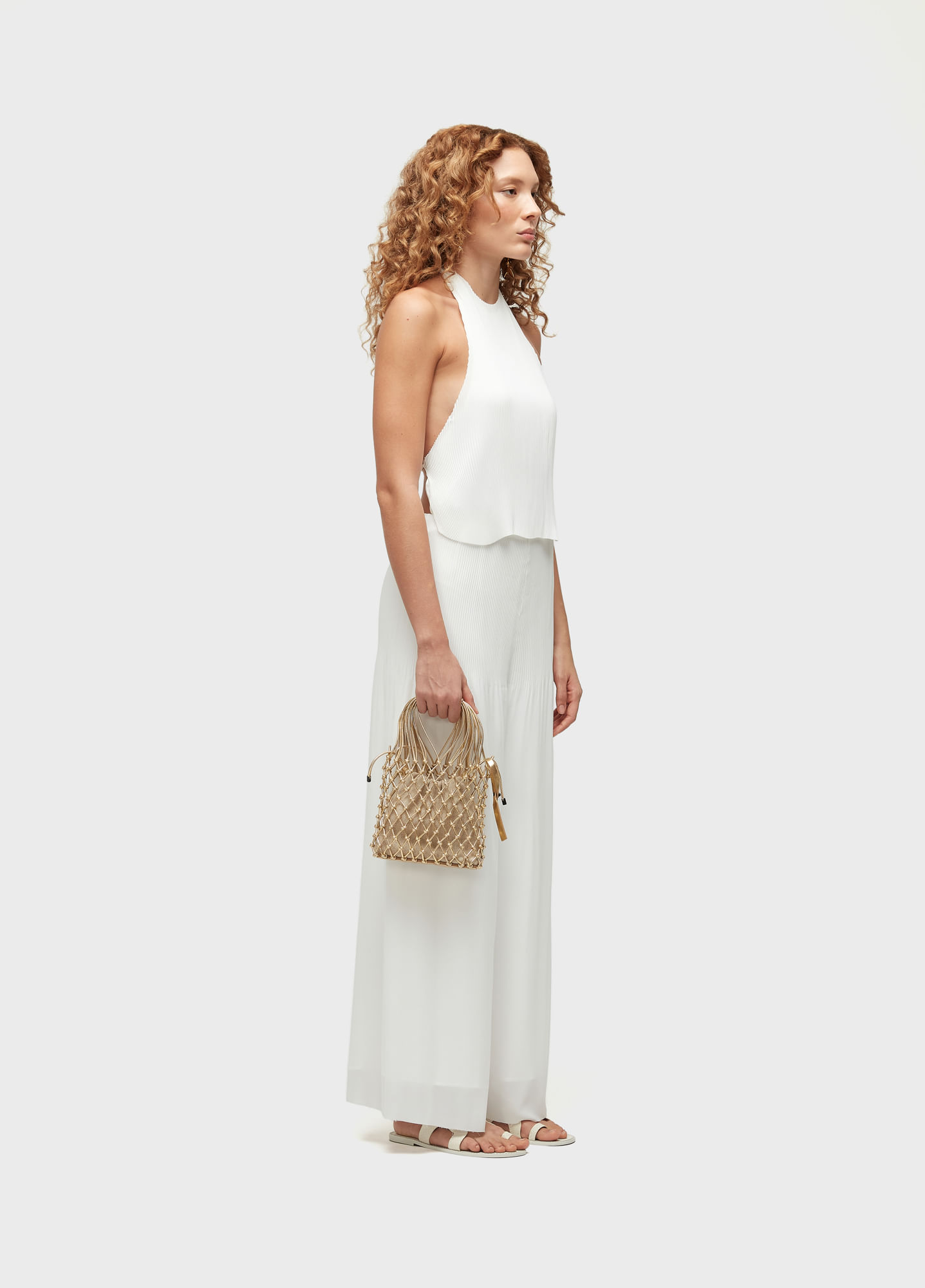 Pleated racerback top