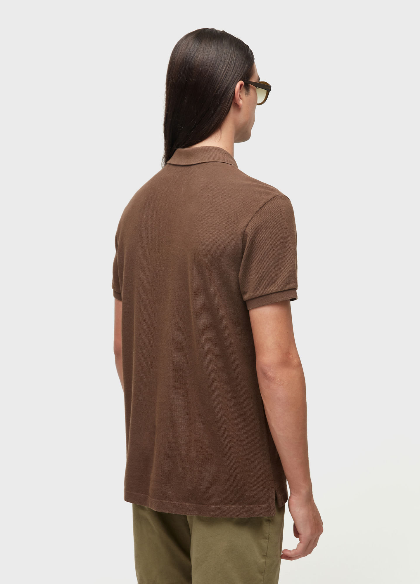 Men's embossed color coat of arms polo shirt