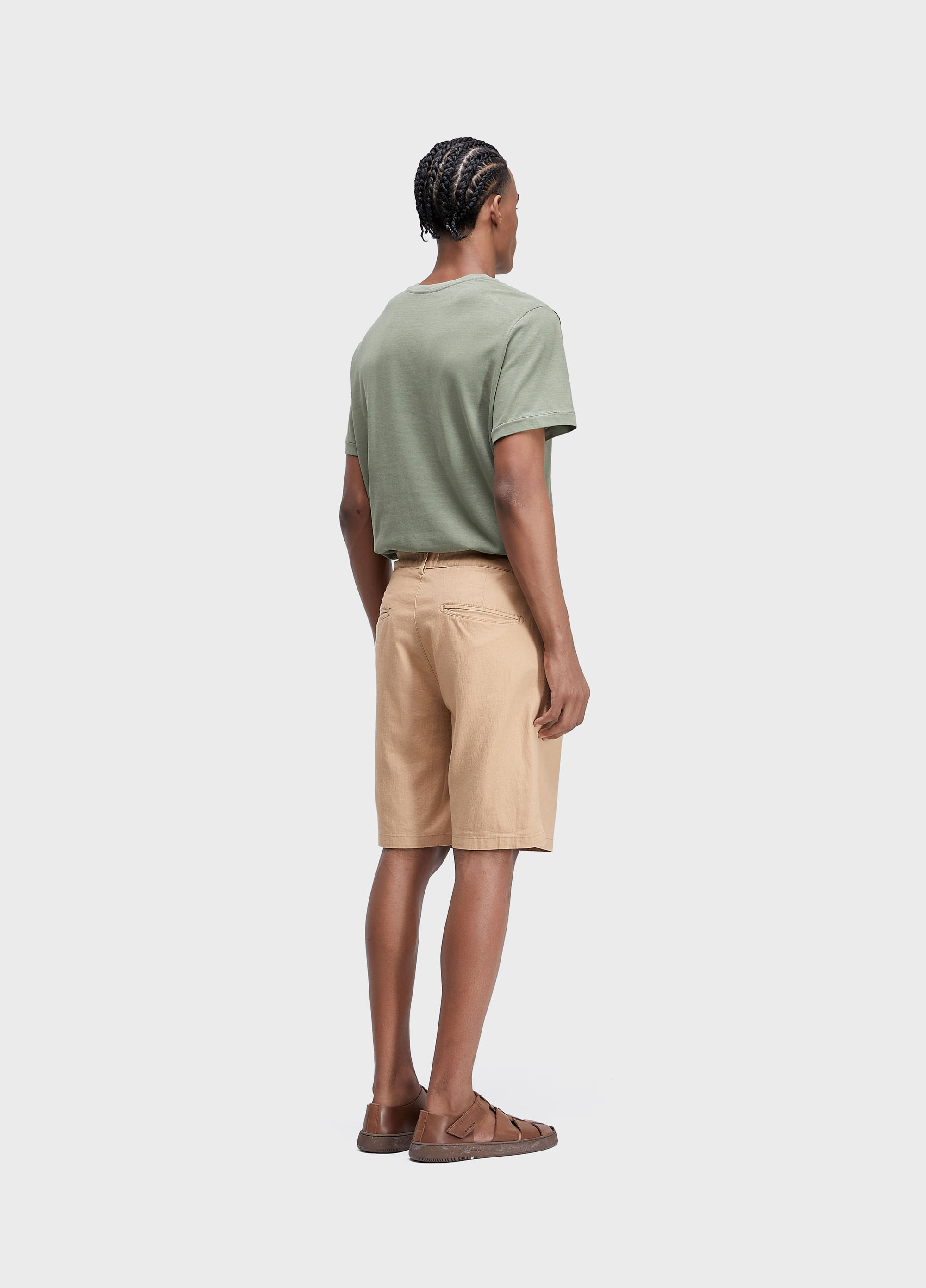 Basic linen tailored shorts