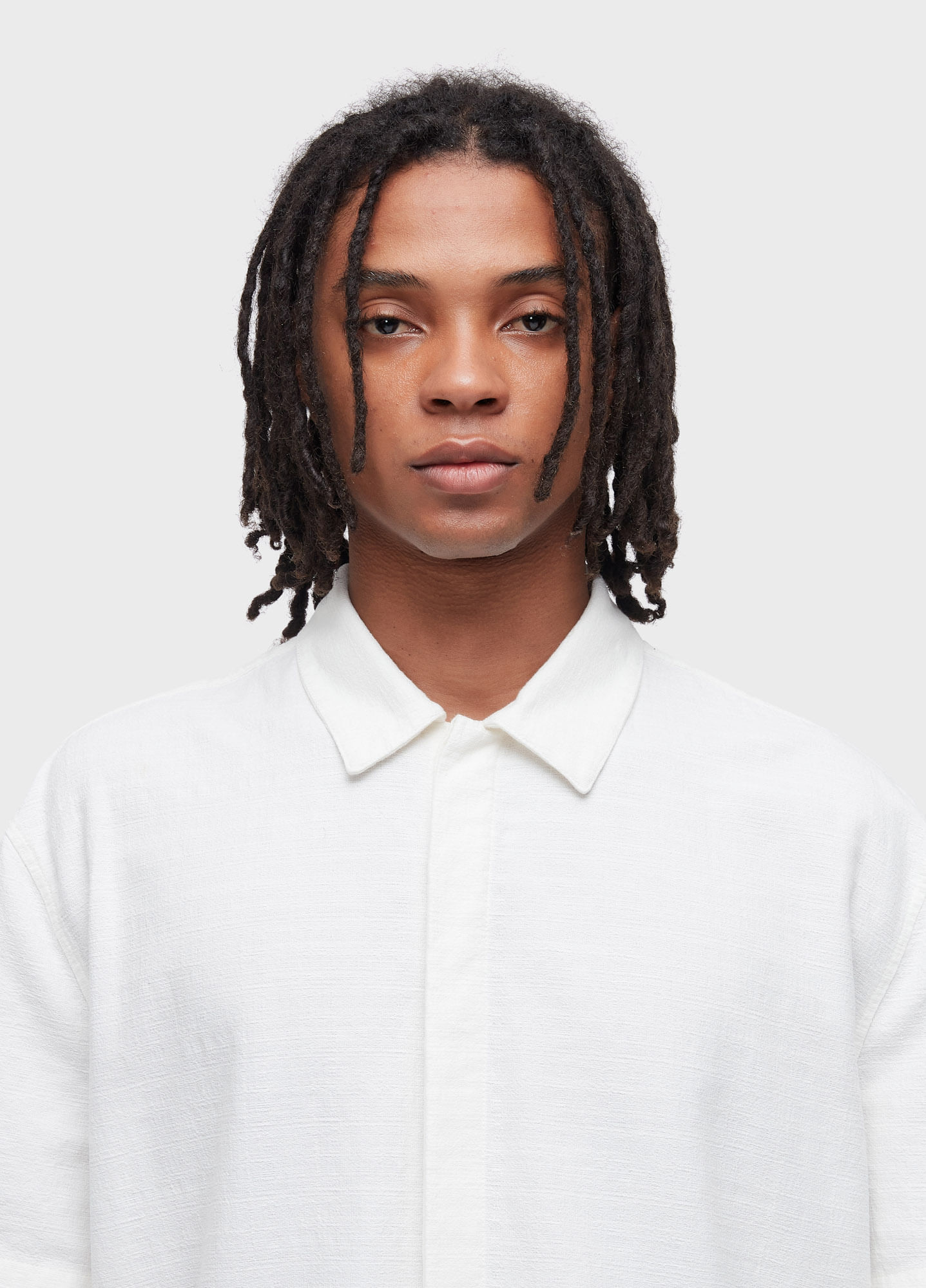 Texture cotton short-sleeved shirt