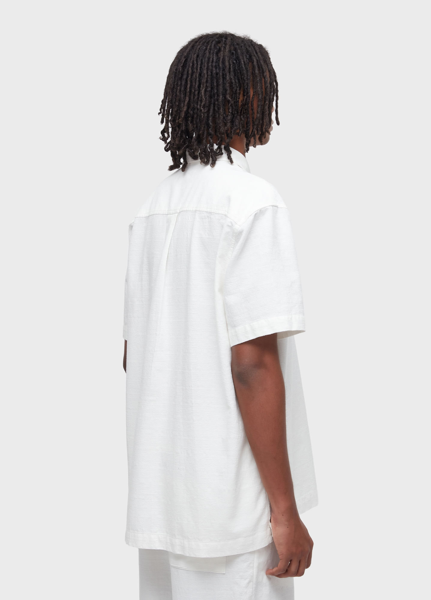 Texture cotton short-sleeved shirt