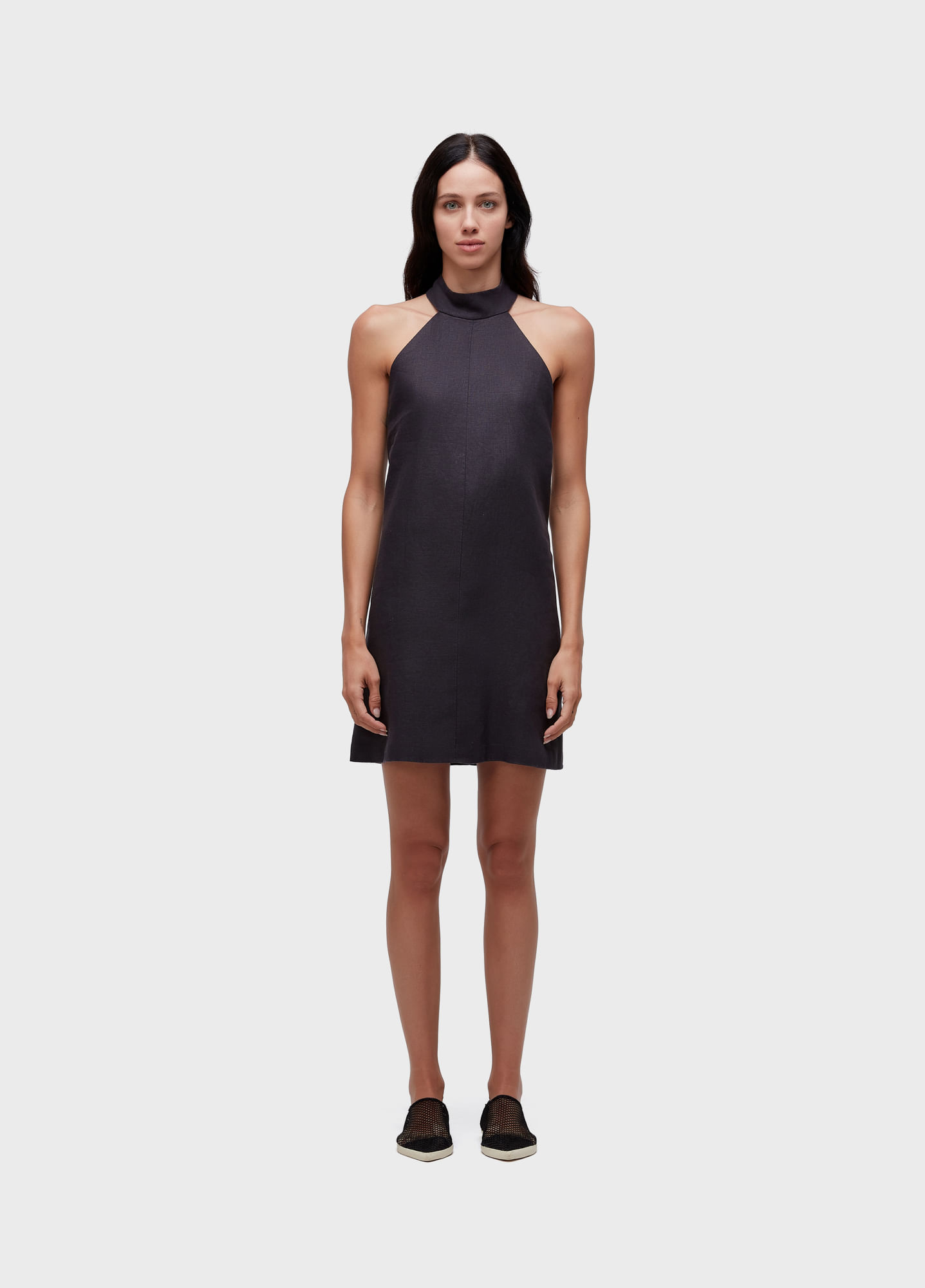 Short dress with crystal collar