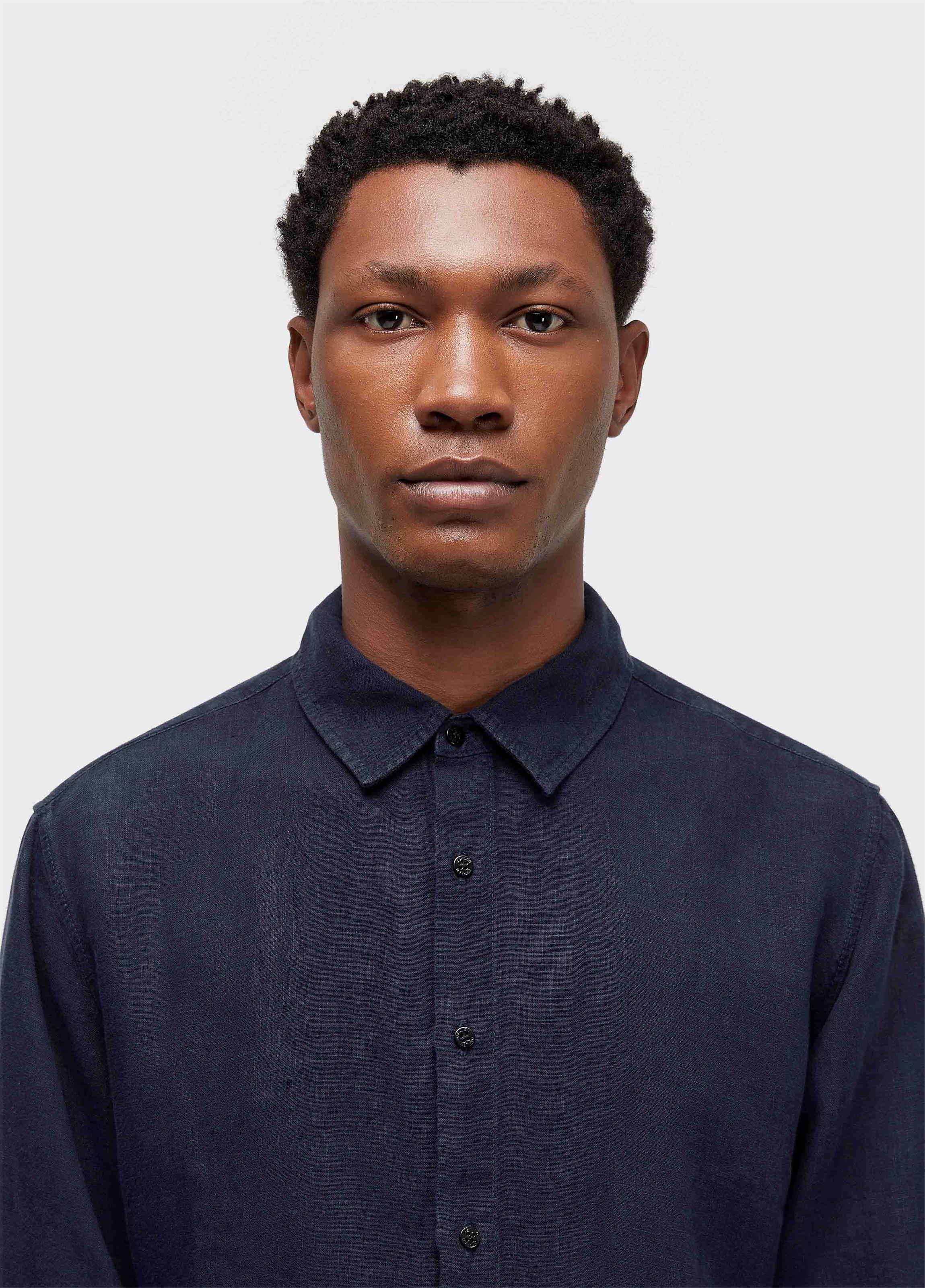 Long-sleeved new classic linen shirt
