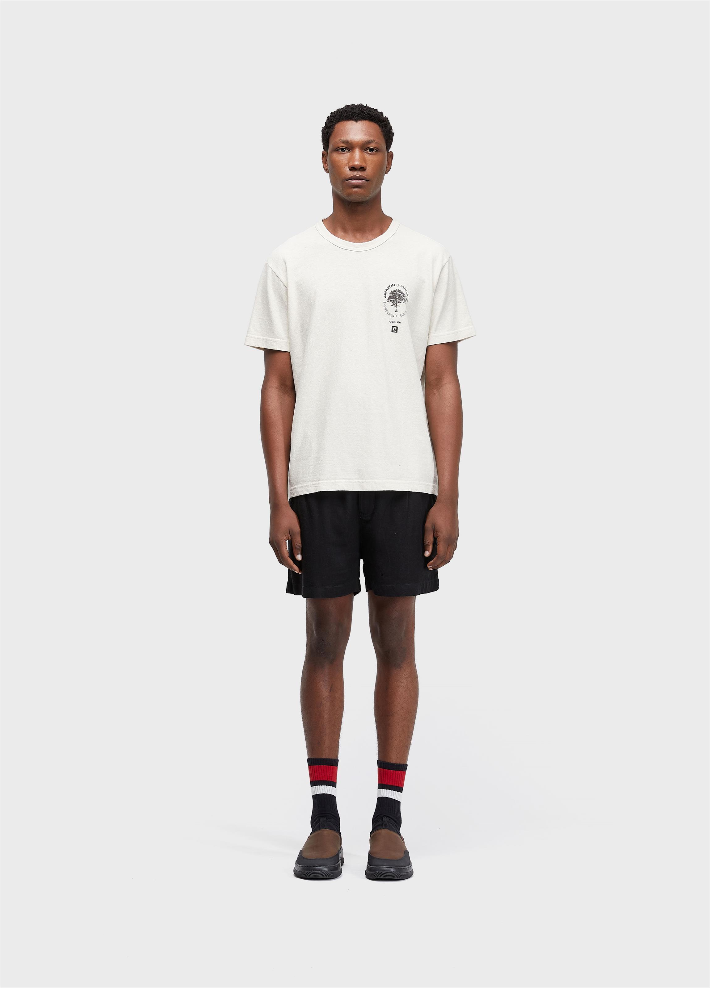 Fluid linen pleated shorts