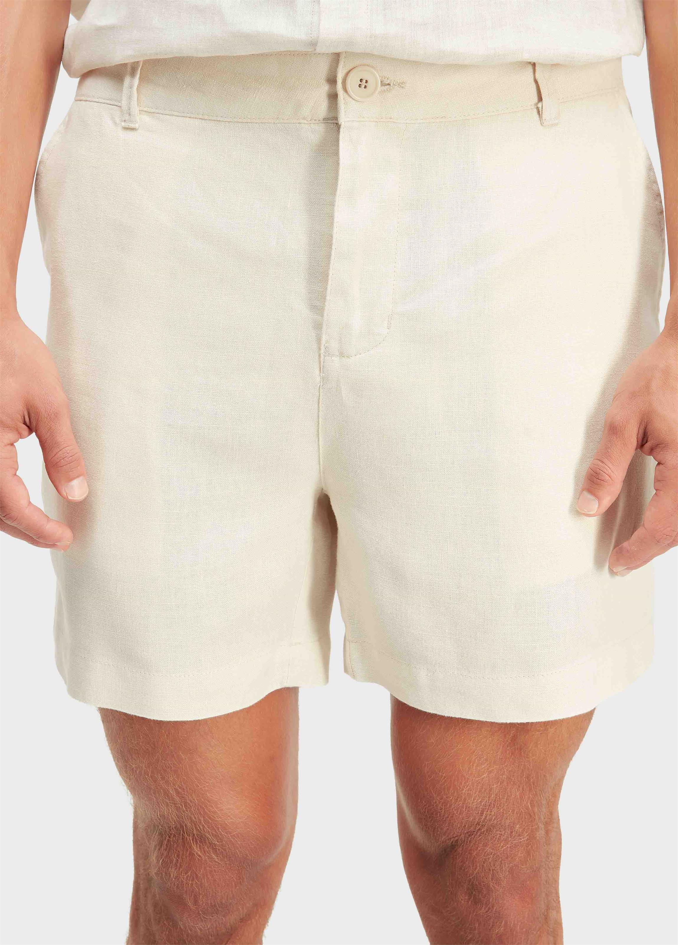 Pure linen tailored shorts